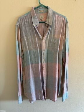Classic Pastel Plaid Button-Down Shirt in Pink, Blue, Green